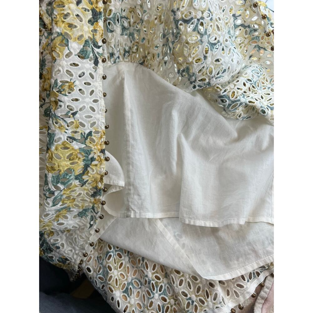 La Maison Talulah Floral Eyelet Beaded Cutout Mini Dress Size S - Picture 5 of 12